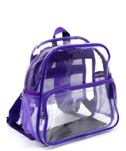 See Thru Clear Bag Backpack School Bag CW215 PURPLE